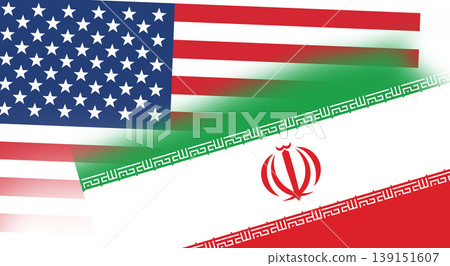Iran and US America national flag. Iran and US America national flag. 139151607