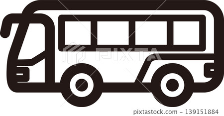 Bus icon, sightseeing bus, express bus, vehicle, transportation, public transport, travel, simple, line drawing, illustration 139151884