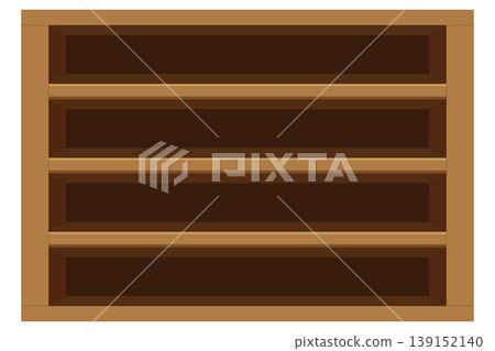 Illustration of a bright wooden shoe rack Illustration of a bright wooden shoe rack 139152140