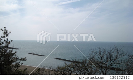The sea and sandy beach as seen from the park on top of the cape. The sea and sandy beach as seen from the park on top of the cape. 139152512