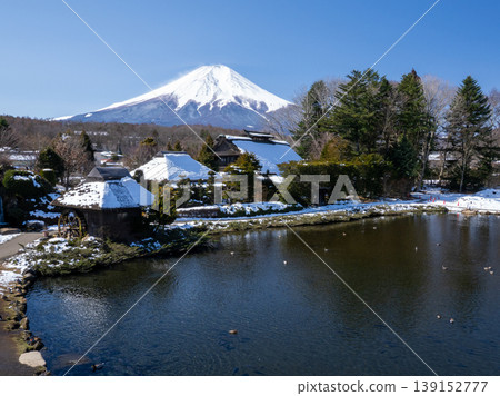 The townscape of Oshino as seen from Oshino Hakkai The townscape of Oshino as seen from Oshino Hakkai 139152777