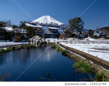 Mount Iwaki, covered in snow, as seen from Oshino Hakkai Mount Iwaki, covered in snow, as seen from Oshino Hakkai 139152784