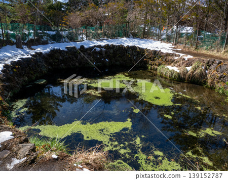 Water flowing in a stream in late autumn Water flowing in a stream in late autumn 139152787