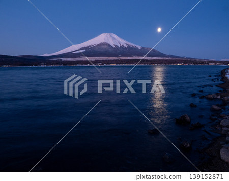 The crimson reflection of the sunrise as seen from Lake Yamanaka The crimson reflection of the sunrise as seen from Lake Yamanaka 139152871
