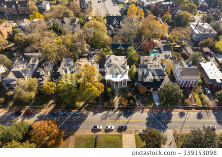 Victorian houses in old historical city Macon in Georgia. Southern USA cityscape. Victorian houses in old historical city Macon in Georgia. Southern USA cityscape. 139153098