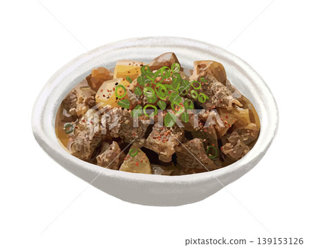 牛筋燉菜(配七味辣椒和蔥花) 牛筋燉菜(配七味辣椒和蔥花) 139153126