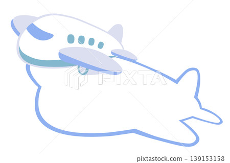 可愛的飛機插圖和飛機形狀的便籤框 139153158