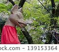 春天稻荷神社的狐狸石像 139153364