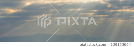 sunrise with moving of cloud and clear sky and layer of mountain sunrise with moving of cloud and clear sky and layer of mountain 139153694