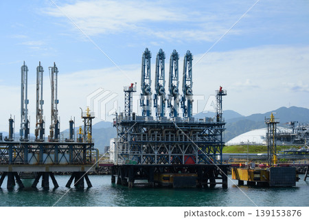 tanker berth at an oil refinery tanker berth at an oil refinery 139153876