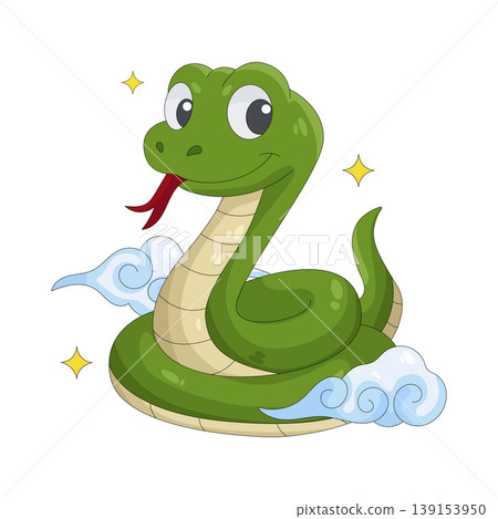 Illustration of Chinese zodiac snake 139153950