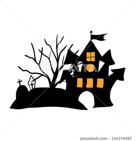 Hand Drawn Happy Halloween Doodle Elements. Hand Drawn Happy Halloween Doodle Elements. 139154487