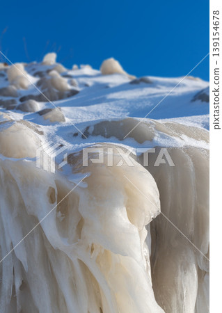 Icicles on the rocks 139154678