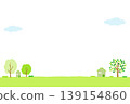 Green and house landscape frame - May green background frame 139154860
