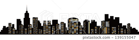 Nighttime silhouettes of city skyscrapers Nighttime silhouettes of city skyscrapers 139155047