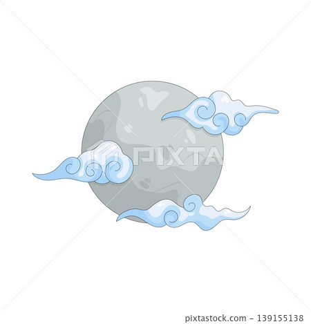 Illustration of full moon with clouds Illustration of full moon with clouds 139155138