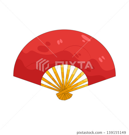 Illustration of hand fan Illustration of hand fan 139155149