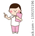 A female healthcare worker pointing her finger. 139155196