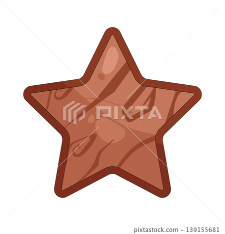 Illustration of wooden star Illustration of wooden star 139155681
