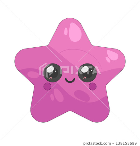 Illustration of smiling star Illustration of smiling star 139155689
