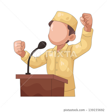 Illustration of man speaking at the pulpit Illustration of man speaking at the pulpit 139155692