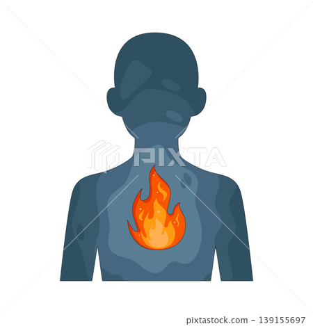 Illustration of fiery man 139155697