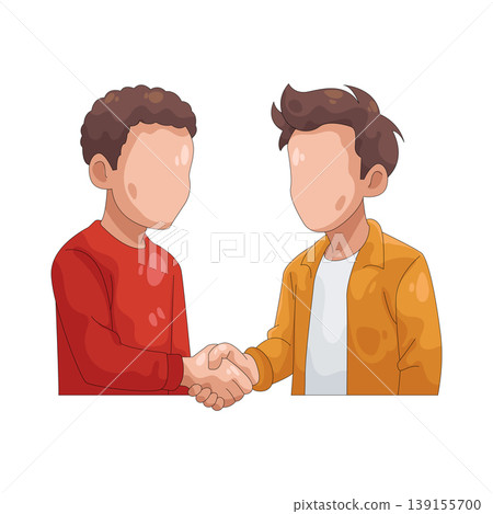Illustration of Two men shaking hands Illustration of Two men shaking hands 139155700