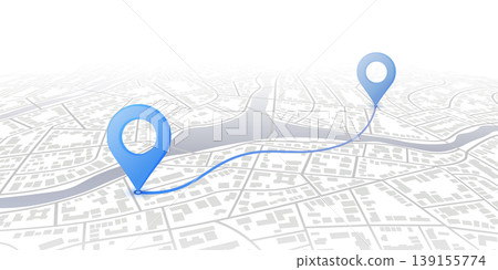 Path from point to the intended goal, destinations, signs. roads on map. Navigation mapping technology for obtaining data on distance and turns of the path. location tracks dashboard Path from point to the intended goal, destinations, signs. roads on map. Navigation mapping technology for obtaining data on distance and turns of the path. location tracks dashboard 139155774