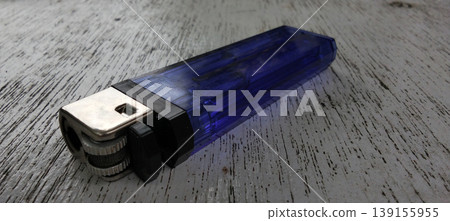 Blue Matchstick on Wooden Table Blue Matchstick on Wooden Table 139155955