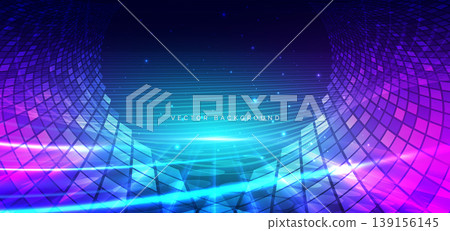 Abstract futuristic background featuring upward square pattern. 139156145