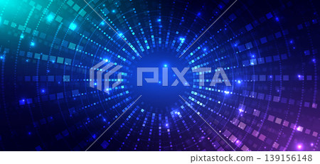 Futuristic digital data technology Background with square pattern element glowing. Futuristic digital data technology Background with square pattern element glowing. 139156148