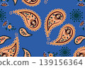 Blue   Vector Paisley seamless pattern. 139156364