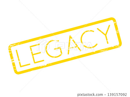Yellow grunge rubber stamp with the word LEGACY on a clean white field Yellow grunge rubber stamp with the word LEGACY on a clean white field 139157092