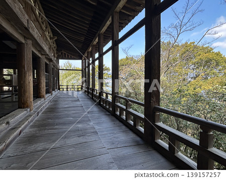 The beautiful wooden corridor of Senjokaku The beautiful wooden corridor of Senjokaku 139157257