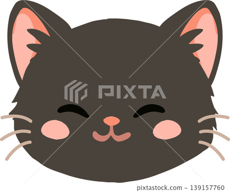 cute black cat face illustration kawaii cartoon animal head minimal style for nursery and digital use cute black cat face illustration kawaii cartoon animal head minimal style for nursery and digital use 139157760