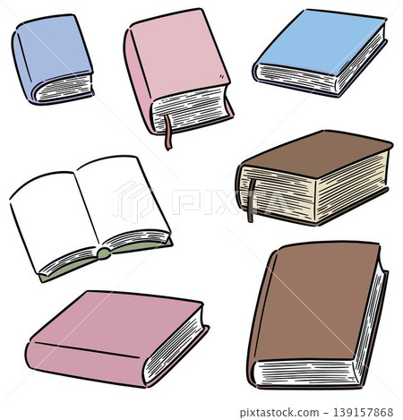 vector set of book vector set of book 139157868