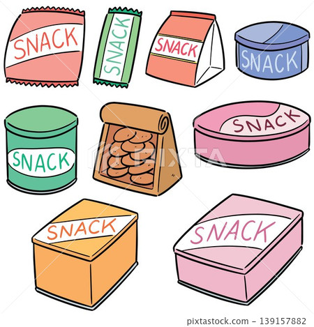 vector set of snack vector set of snack 139157882
