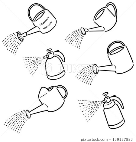 vector set of watering can vector set of watering can 139157883