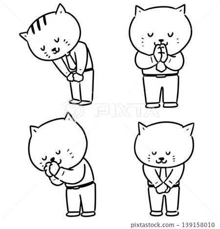 vector set of cat feeling thankful 139158010
