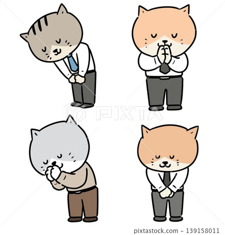 vector set of cat feeling thankful 139158011