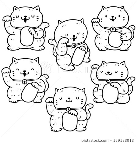 vector set of lucky cat vector set of lucky cat 139158018