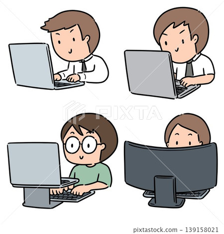 vector set of office worker vector set of office worker 139158021
