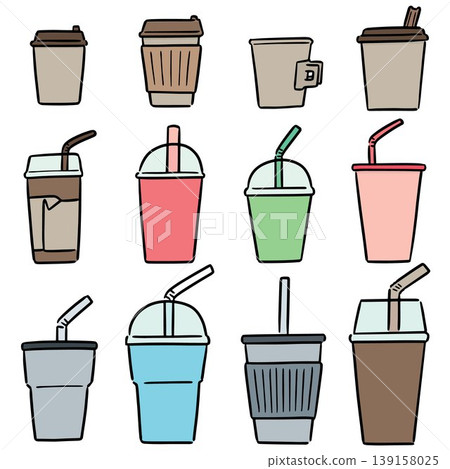vector set of beverage cup vector set of beverage cup 139158025
