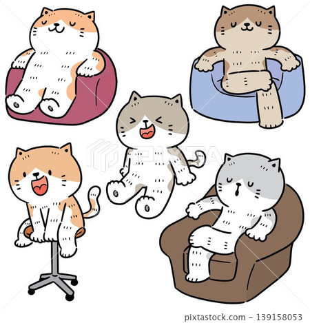 vector set of cat sitting vector set of cat sitting 139158053