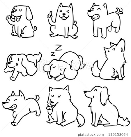 vector set of dog vector set of dog 139158054