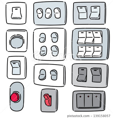 vector set of electric switch 139158057