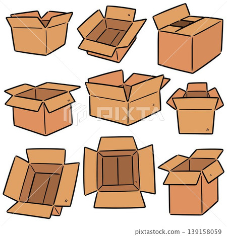 vector set of paper box vector set of paper box 139158059