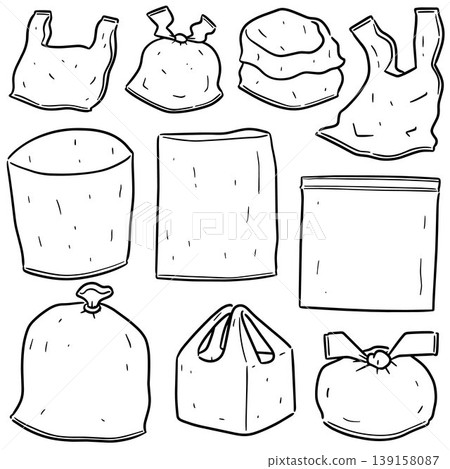 vector set of garbage bag vector set of garbage bag 139158087
