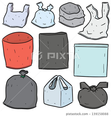 vector set of garbage bag vector set of garbage bag 139158088