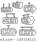 vector set of exit sign 139158121